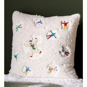 Anthropologie Snow Day Pillow - snow angels